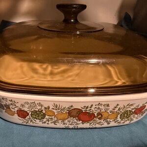 Vintage Corning Casserole Dish Le Romarin Spice of Life